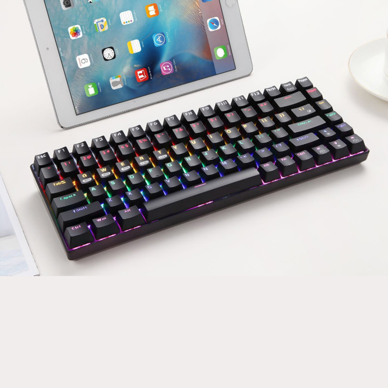 新盟84鍵藍牙機械鍵盤有線無線藍牙三模平板手機電腦遊戲鍵盤跨境