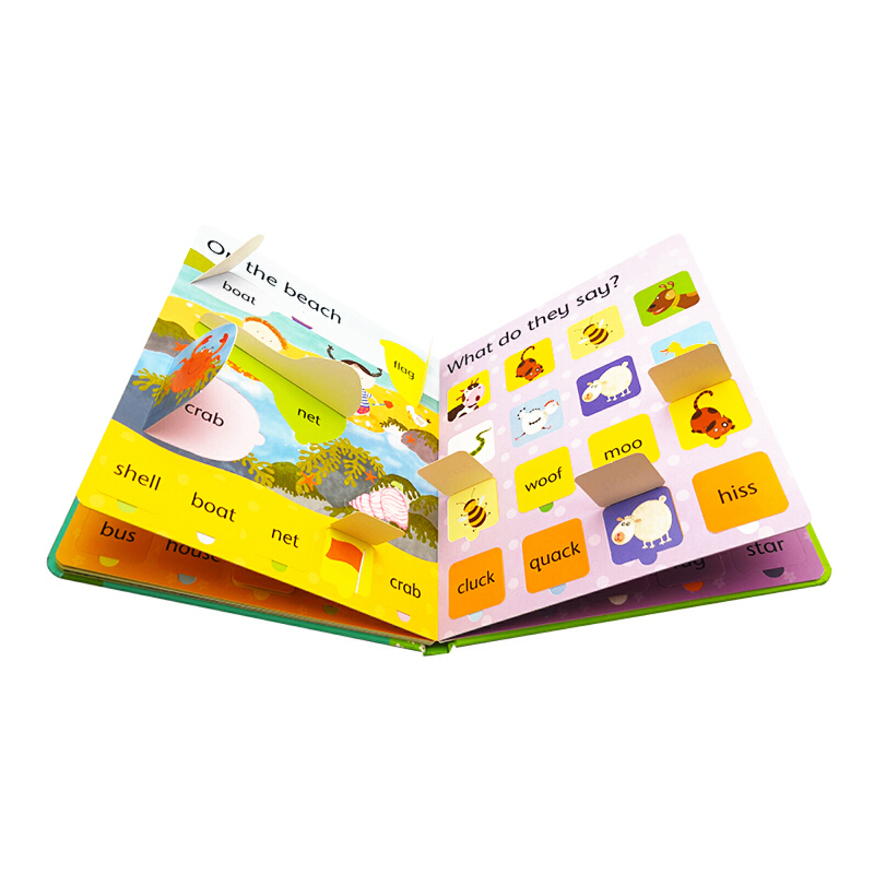 英文原版 尤斯伯恩 Usborne Lift-the-flap Word Book 單詞學習 紙板翻翻書 親子互動 兒童動物認知趣味圖畫故事書