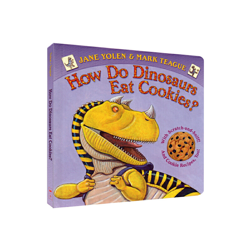 英文原版 How Do Dinosaurs Eat Cookies? 恐龍怎麼吃餅乾 家有恐龍系列 紙板書 兒童啟蒙紙板圖畫故事書
