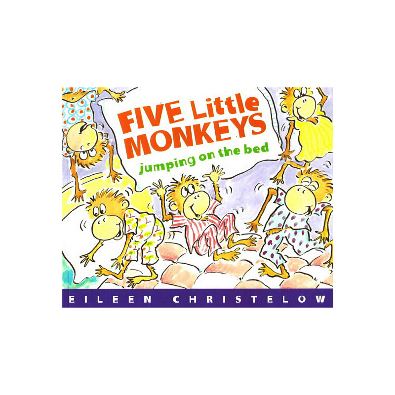 #Five Little Monkeys Jumping on the Bed 五隻小猴子牀上蹦蹦跳 英文原版 廖彩杏書單