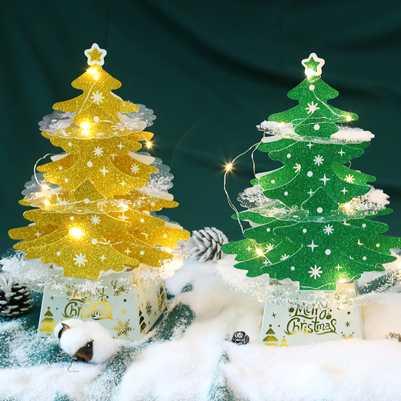 新款跨境聖誕節裝飾品迷你桌面聖誕樹擺件