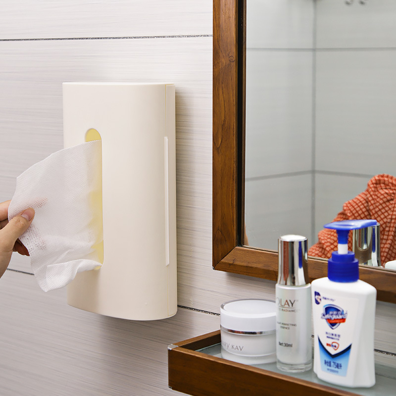 洗臉巾收納盒壁掛式紙巾盒衞生間一次性潔面巾抽紙盒 免打孔
