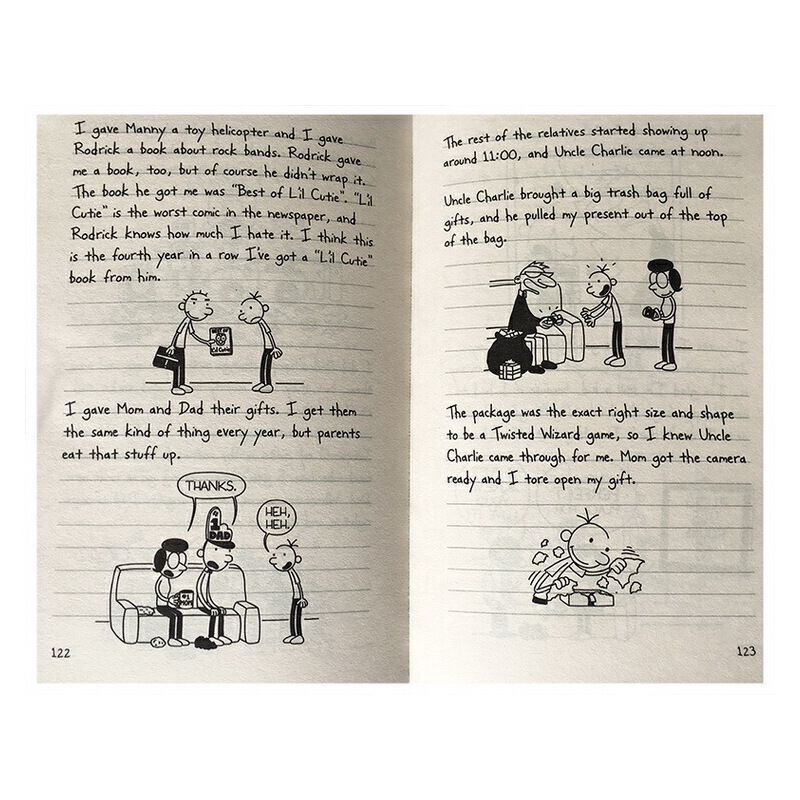 小屁孩日記 Diary of a Wimpy Kid 英文原版小説 兒童章節橋樑書 幽默漫畫故事書 7-12歲美國初中小學生 Jeff Kinney