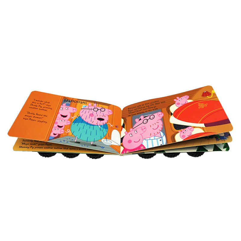 英文原版繪本 Peppa Pig George's Train Ride 小豬佩奇 喬治的火車之旅 粉紅豬小妹火車造型紙板書 交通工具玩具書