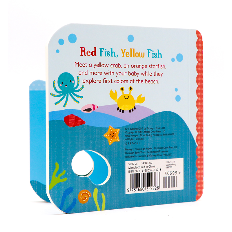 英文原版繪本 Red Fish Yellow Fish 顏色認知啟蒙洞洞書 寶寶玩具紙板書 低幼啟蒙繪本