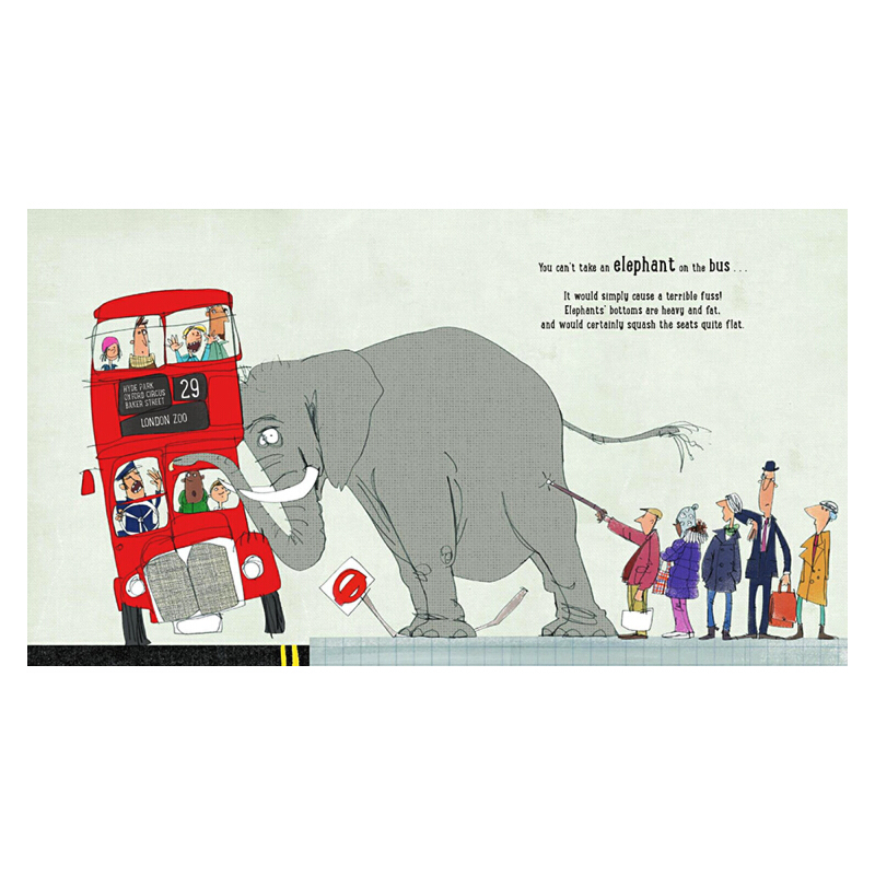 英文原版You Can't Take an Elephant on the Bus 你不能把大象帶上公共汽車 兒童成長幽默繪本 親子共讀