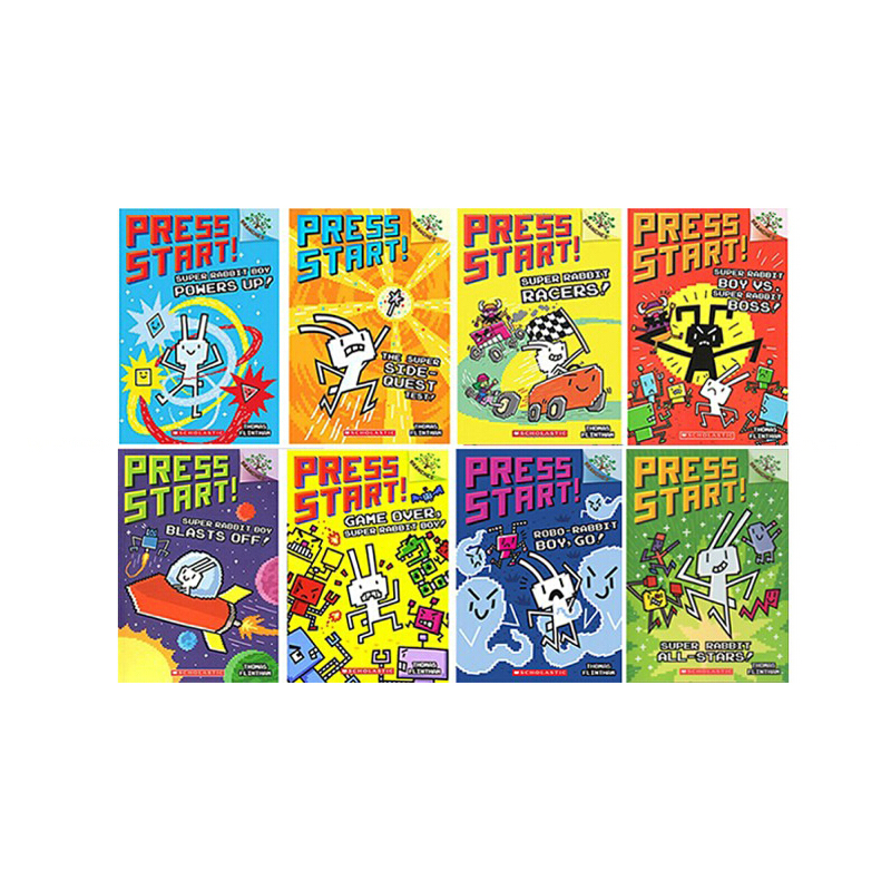 Press Start 方塊兔 8冊附贈5張原版CD Scholastic Branches 學樂大樹系列橋樑章節書全綵英語閲讀分級讀物5-7歲Super Rabbit Boy