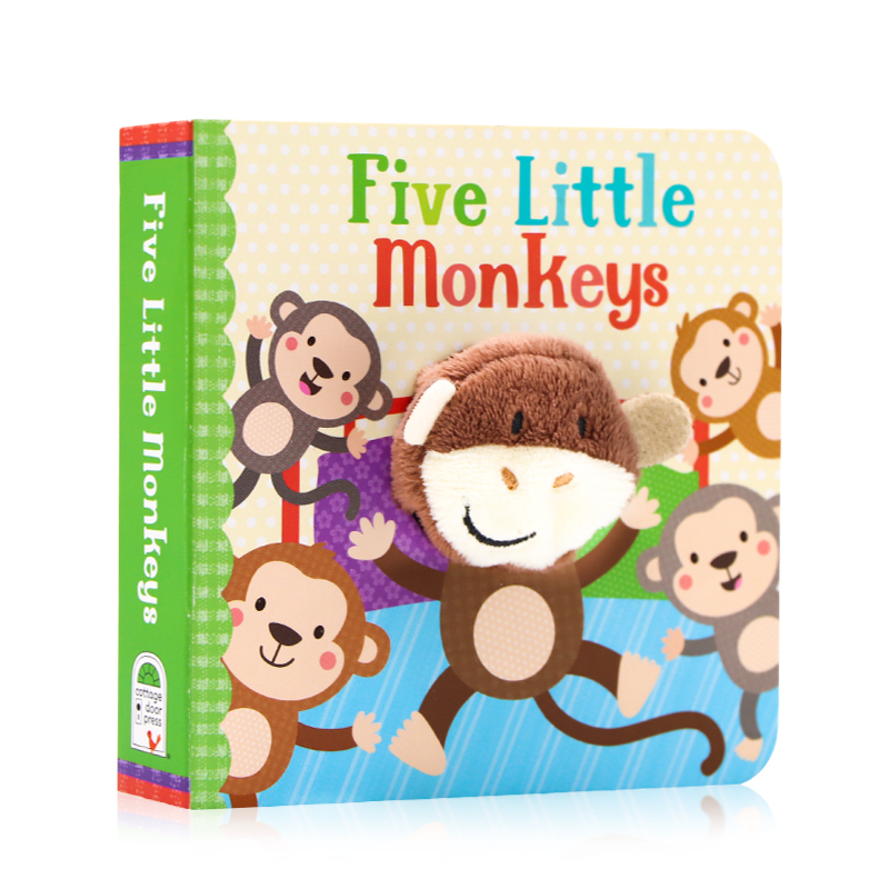 歐美經典童謠手指偶書6冊Five little monkeys五隻猴子Old MacDonald Had a Farm小星星 邊唱邊互動 英文原版寶寶玩具書0-1-2-3歲