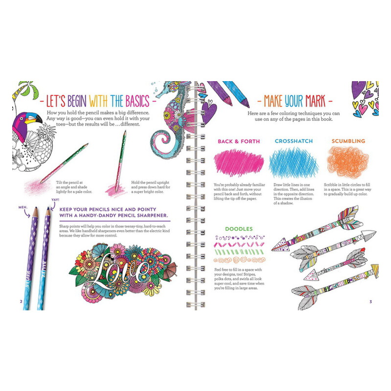 英文原版 手工色彩碰撞書 Klutz Coloring Crush 含彩色活頁紙 5根雙色彩鉛筆 塗色童書 STEAM體系
