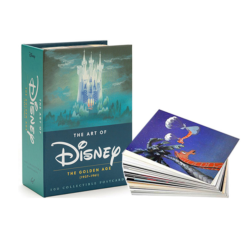 英文原版 The Art of Disney: The Golden Age 1937-1961 禮盒裝 迪士尼珍藏版100張經典動畫明信片 黃金年代