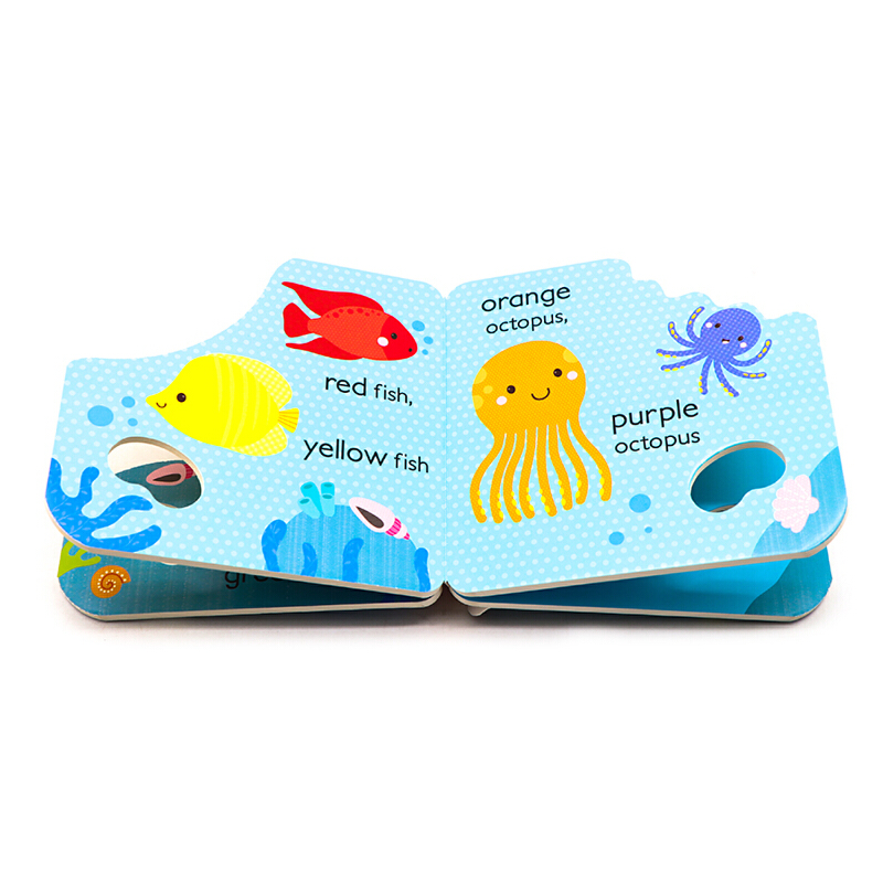 英文原版繪本 Red Fish Yellow Fish 顏色認知啟蒙洞洞書 寶寶玩具紙板書 低幼啟蒙繪本
