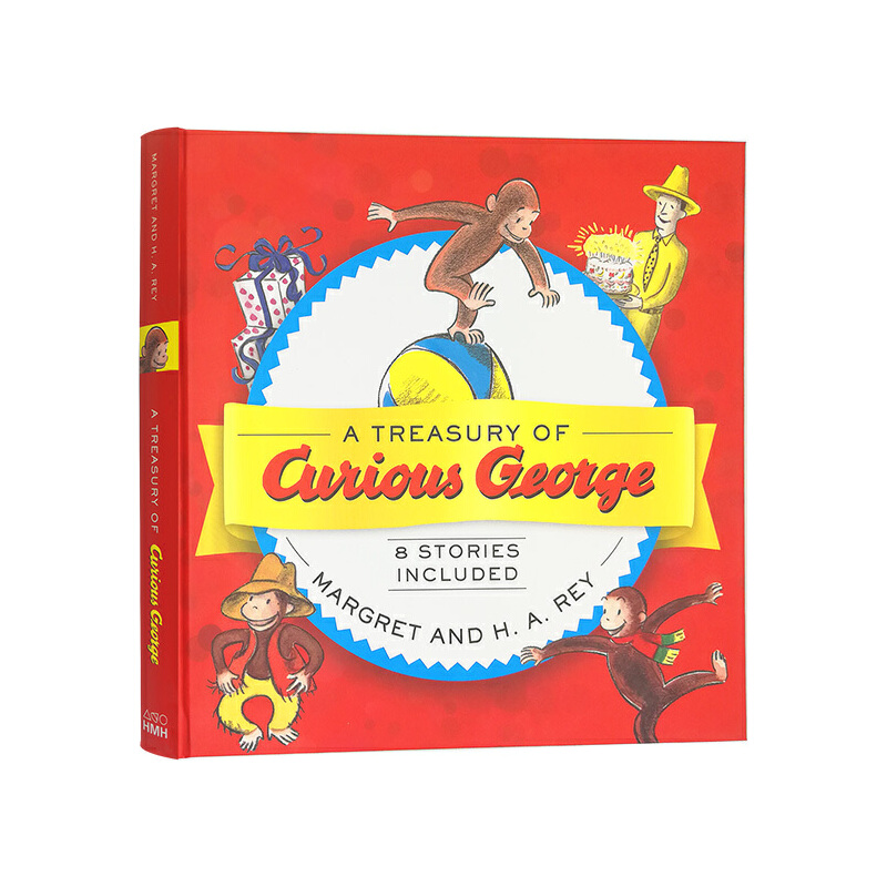 好奇的喬治 英文原版繪本 A Treasury of Curious George 8個故事合輯 汪培珽第3階段 精裝兒童啟蒙繪本
