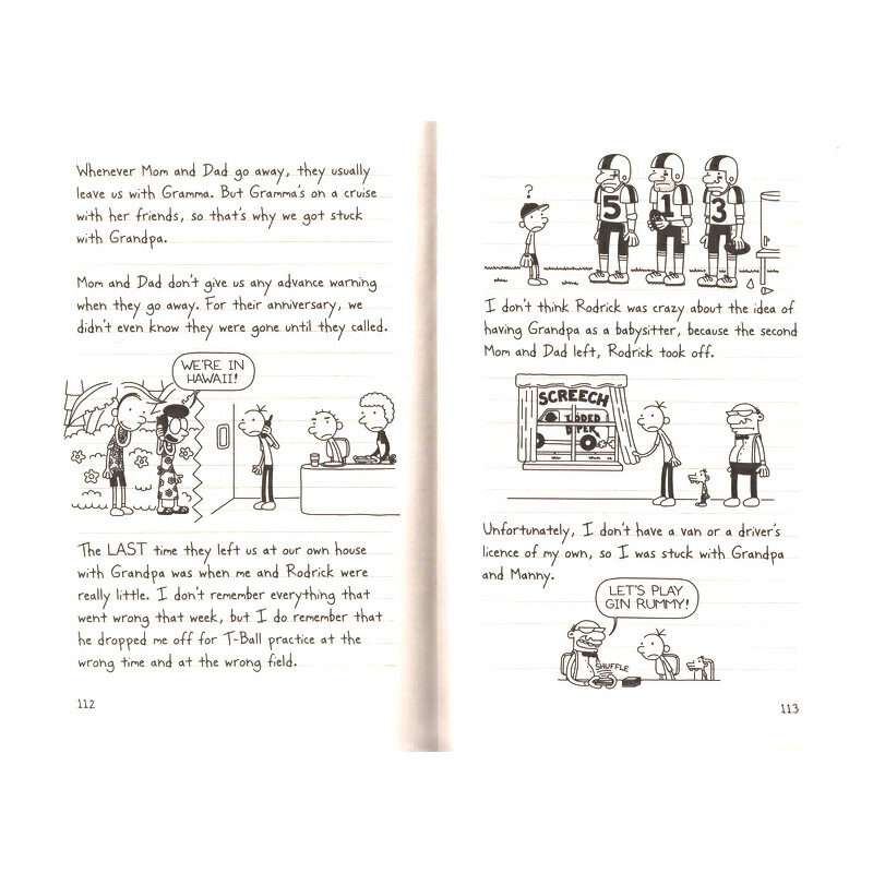 Diary Of A Wimpy Kid 1-8 小屁孩日記 8冊 英文原版系列章節書 英版兒童文學插圖童書 幽默漫畫 7-12歲