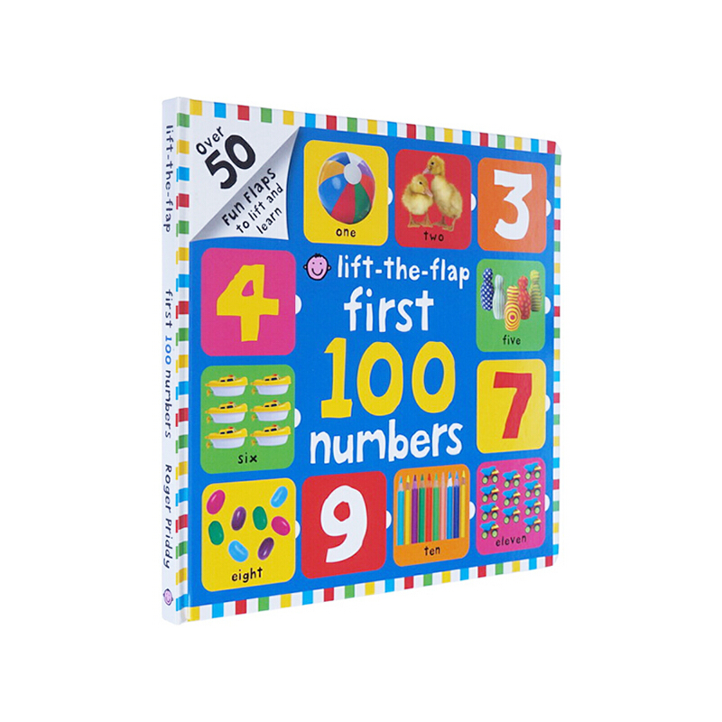 英文原版 First 100 Numbers Lift-the-Flap 精裝大開本紙板翻翻書 寶寶數字英語學習圖解詞典 親子共讀 兒童啟蒙早教認知繪本