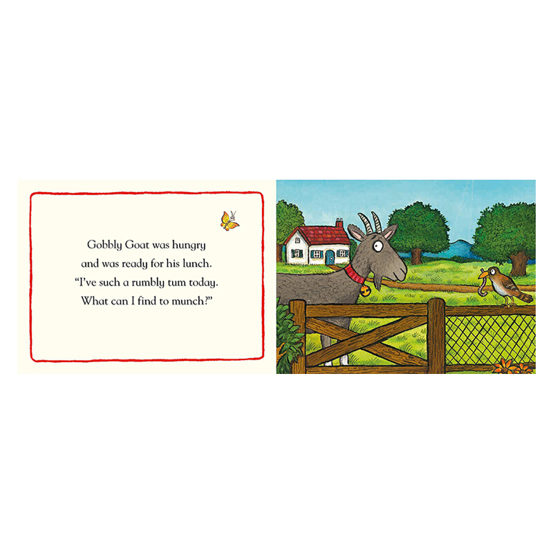 英文原版繪本 Farmyard Friends: Gobbly Goat 紙板書 咕嚕牛作者 名家Axel Scheffler 兒童啟蒙圖畫故事書 大嘴鳥 Nosy Crow