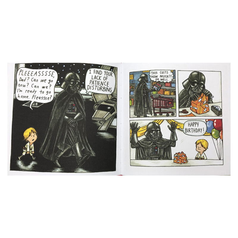 Star Wars 英文原版 星球大戰 達斯維達與兒子 Darth Vader and Son 黑武士幽默故事 精裝兒童繪本漫畫 天行者