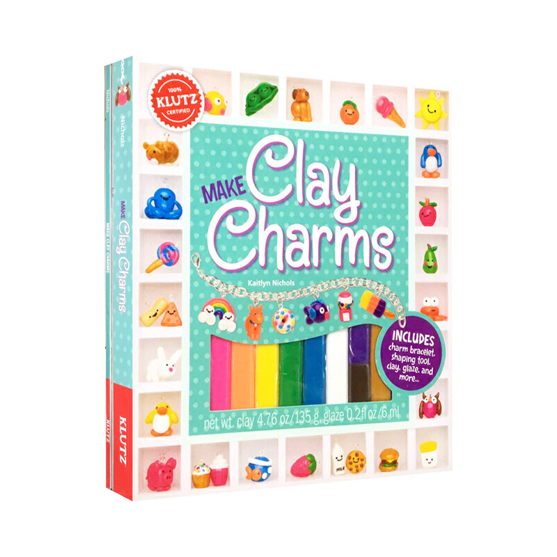 英文原版 KLUTZ Make Clay Charms 多色彩泥飾品手工製作DIY 兒童益智圖書 小學STEM課外讀物