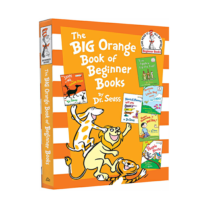 蘇斯博士英語啟蒙認知 The Big Orange Book of Beginner Books 橙色大書 英文原版精裝入門繪本故事選集6合1 七色系列