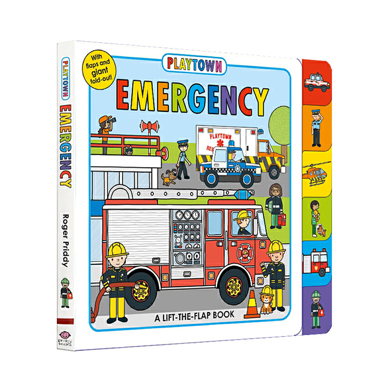 Playtown Emergency A Lift-the-Flap book 英文原版繪本 玩玩鎮紙板翻翻書 Roger Priddy 羅傑普利迪