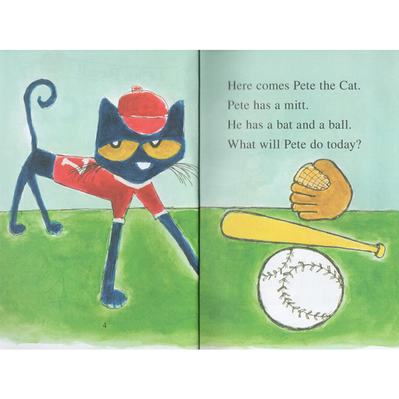 皮特貓英文原版 Pete the Cat: Play Ball! 今天有場大球賽 I can read 1分級讀物 兒童繪本圖畫故事書
