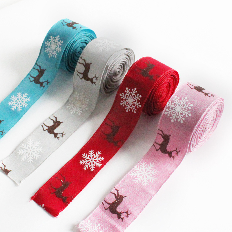 聖誕節用品聖誕樹裝飾聖誕糜鹿蝴蝶結絲帶禮品包裝綵帶