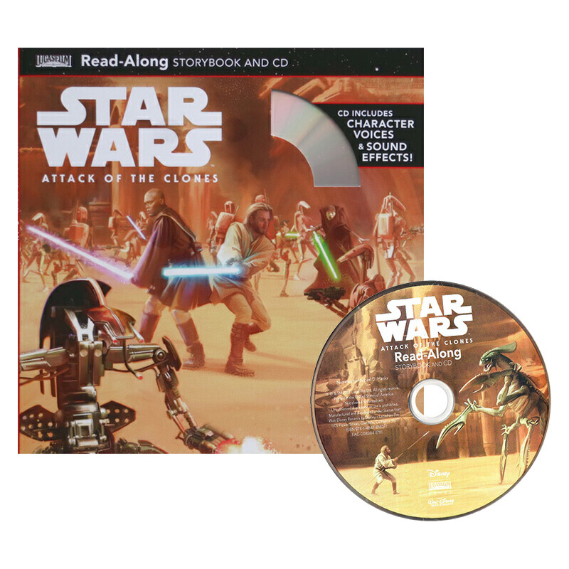 Attack of the Clones 克隆人的進攻 英文原版繪本  Star Wars 迪士尼星球大戰繪本 附CD
