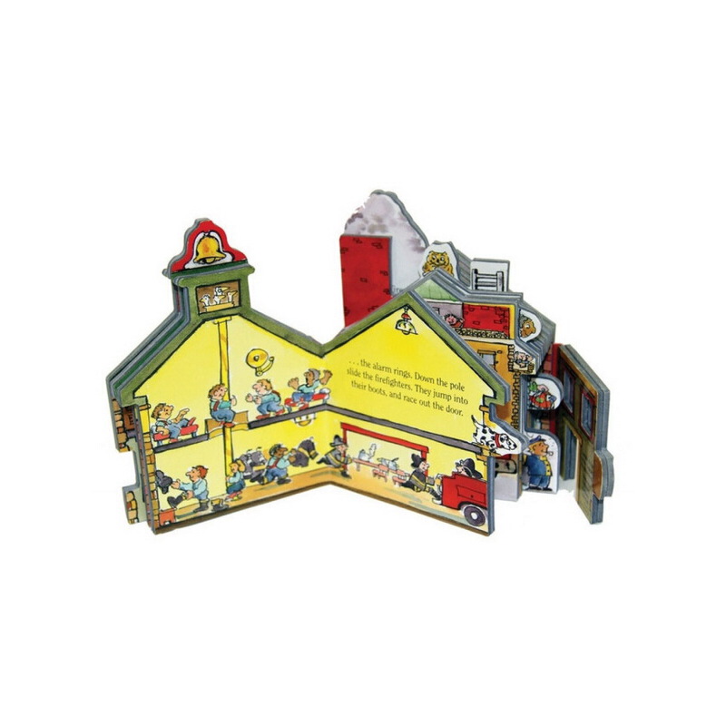 英文原版0 3歲 Workman Mini House Firehouse Co. No. 1 迷你屋系列 消防站 兒童啟蒙紙板玩具書 造型書