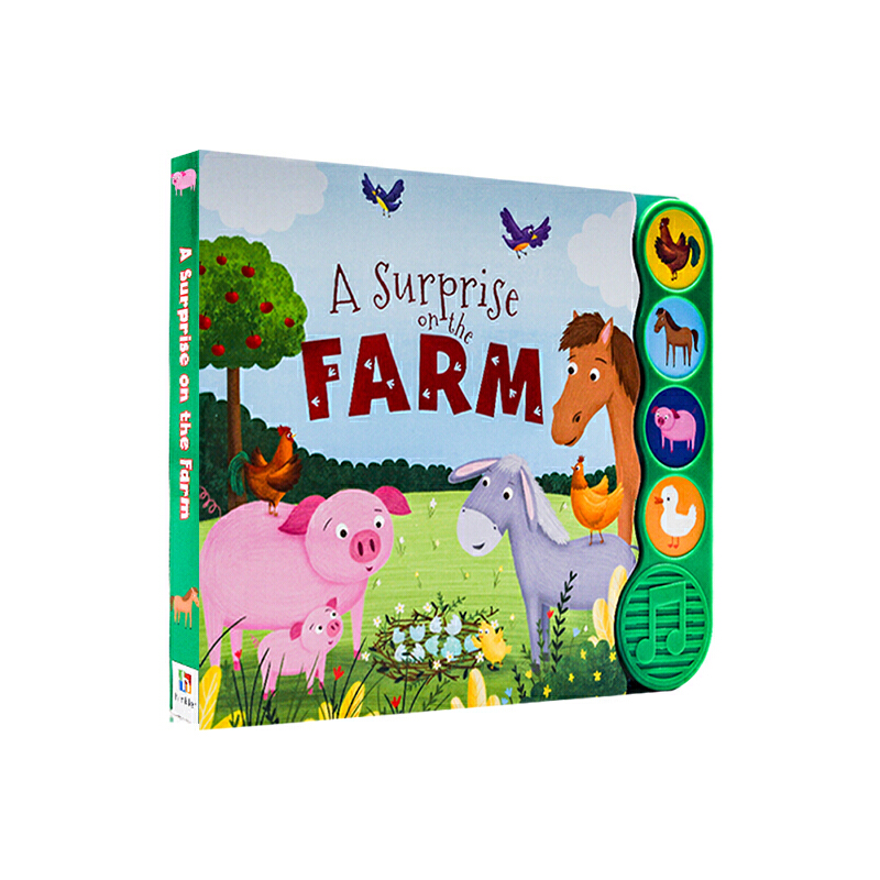 英文原版繪本 0 3歲 A Surprise on the Farm 農場上的驚喜 童謠發音紙板書 親子互動遊戲書