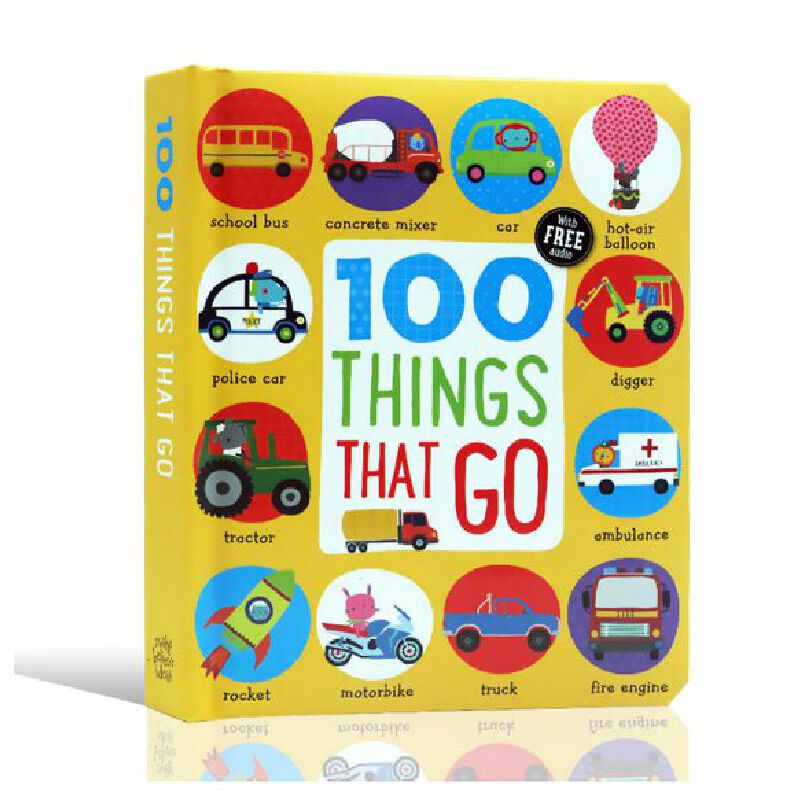英文原版繪本100 Things that go 100個交通工具 幼兒英語啟蒙 圖解字詞典 不怕撕咬童書 圓角設計
