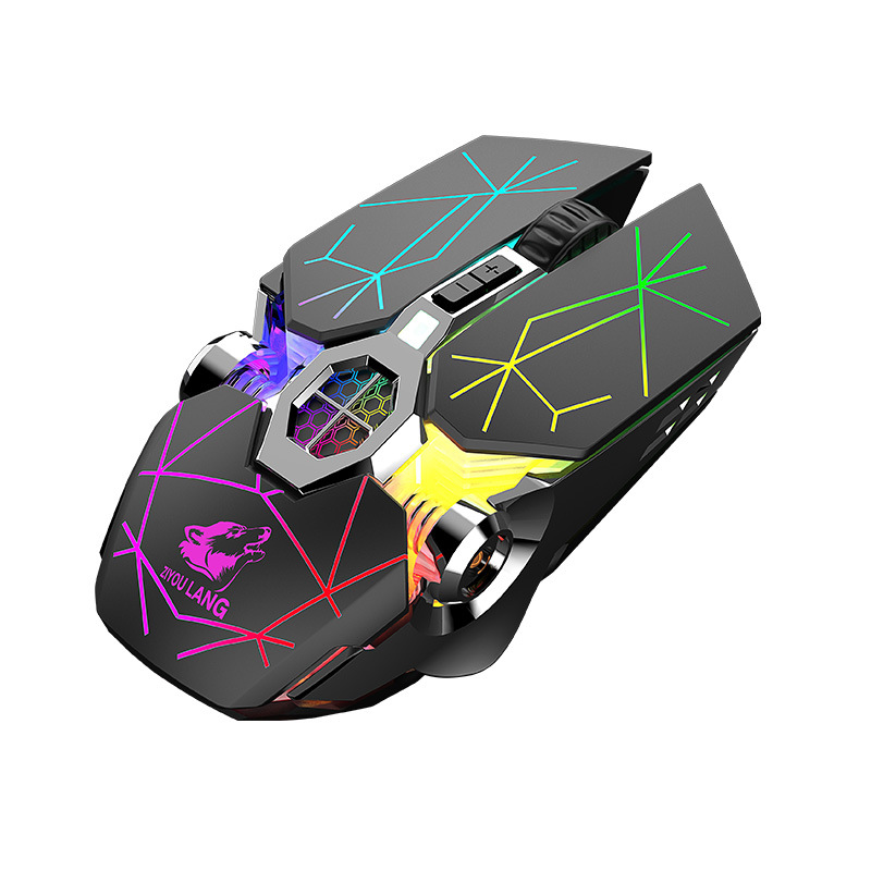 自由狼X13無線充電遊戲鼠標水冷發光機械鼠標亞馬遜ebay跨境