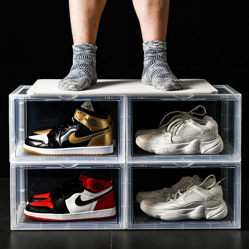 塑料透明超大號運動鞋收納盒AJ展示牆亞克力鞋盒