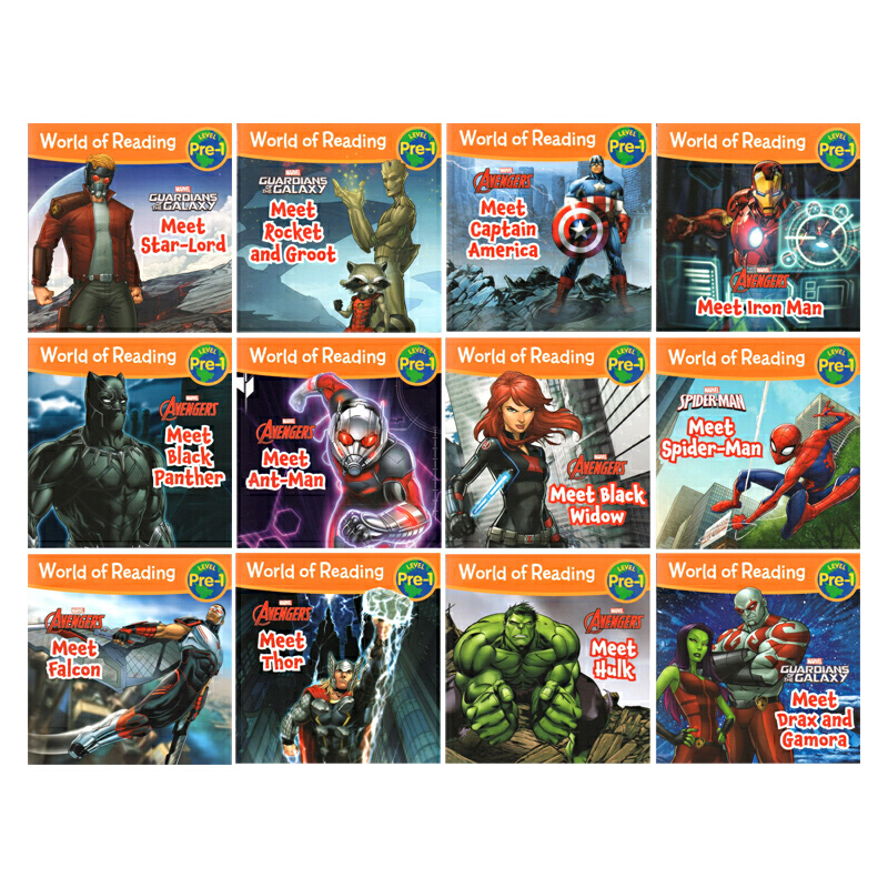 現貨 英文原版繪本 World of Reading Marvel Meet the Super Heroes 12冊禮盒裝 漫威超級英雄初級分級讀物圖畫書 Pre-Level 1