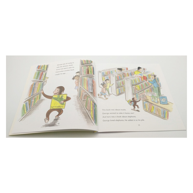 #好奇猴喬治 英文原版 Curious George 7冊 兒童故事圖畫繪本 英語學習書籍 廖彩杏推薦系列
