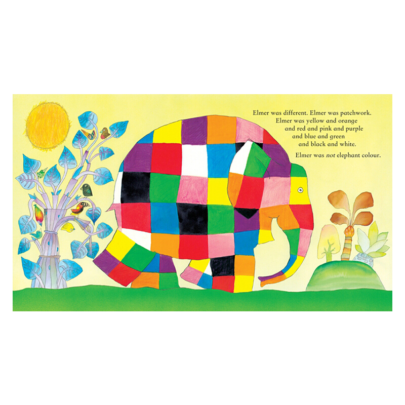 英文原版 Elmer 花格子大象艾瑪 吳敏蘭書單少兒童繪本123 兒童幼兒啟蒙學習繪本 兒童圖畫故事書