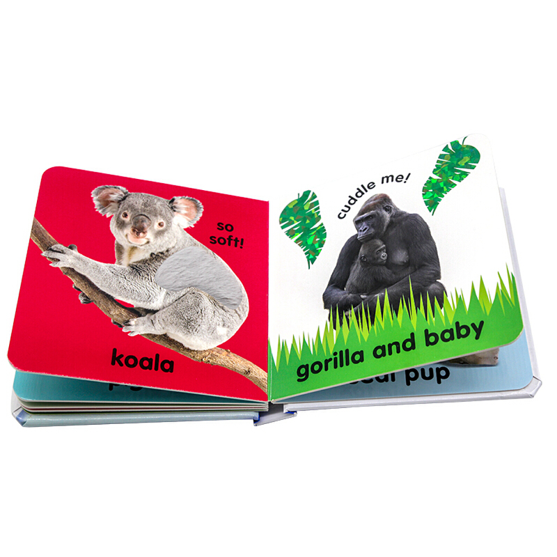 DK出品 Baby Touch and Feel:Cuddly Animals 可愛的動物 英文原版繪本 幼兒英語啟蒙觸摸紙板書 撕不爛 0-3歲 早教益智 感官訓練