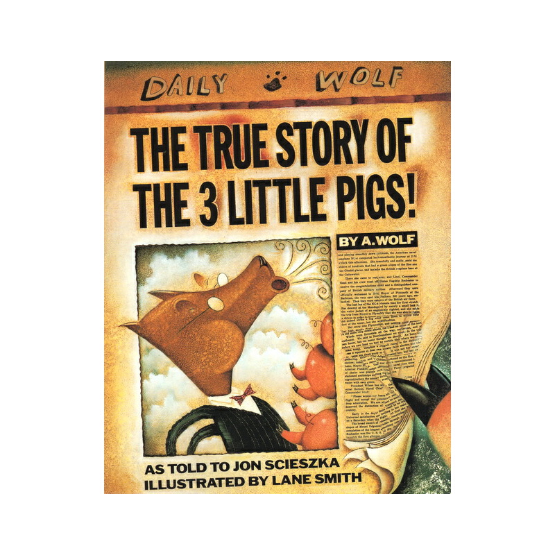 英文原版 The True Story of the Three Little Pigs 三隻小豬童話故事 美國百本需讀 經典兒童啟蒙圖畫故事書
