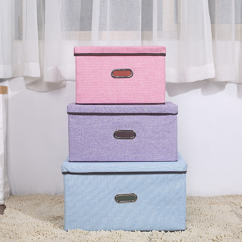 日式可水洗棉麻收納箱可摺疊大號防水布藝衣服收納盒