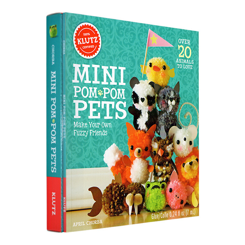 英文原版 Klutz Mini Pom-Pom Pets 創意製作迷你毛絨寵物 兒童益智圖書 玩具書 手工DIY