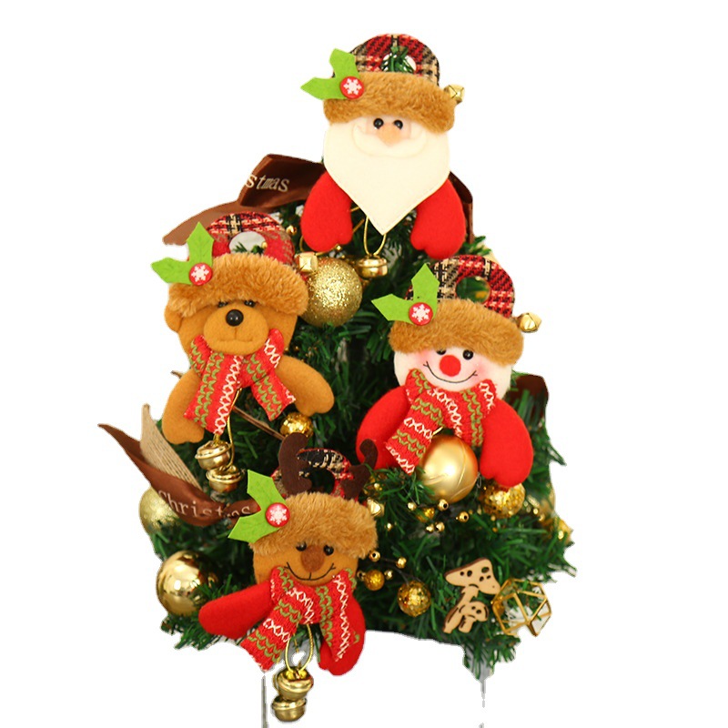 聖誕裝飾品LED發光鈴鐺公仔掛件兒童聖誕禮物聖誕樹帶燈公仔掛件