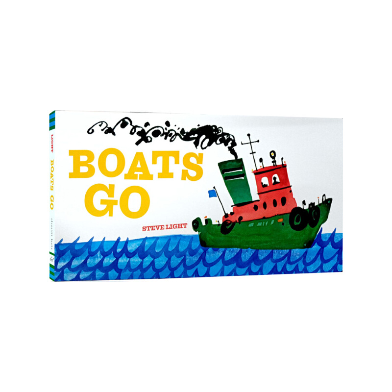 英文原版繪本0 3歲 Boats Go 紙板書 史蒂夫萊特的交通工具大書 兒童百科知識啟蒙 Chronicle出品