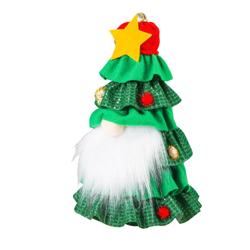 聖誕裙子樹可愛無臉老人樹裙櫥窗擺件節日場景裝飾佈置用品