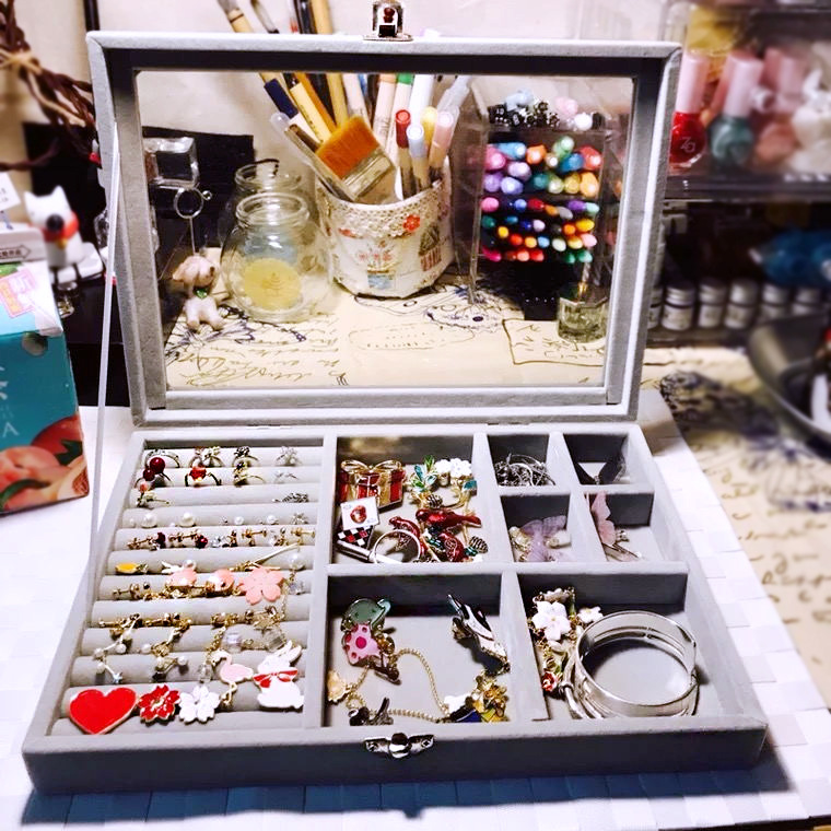 韓式飾品收納盒珠寶項鍊戒指首飾盒 公主珠寶首飾收納箱