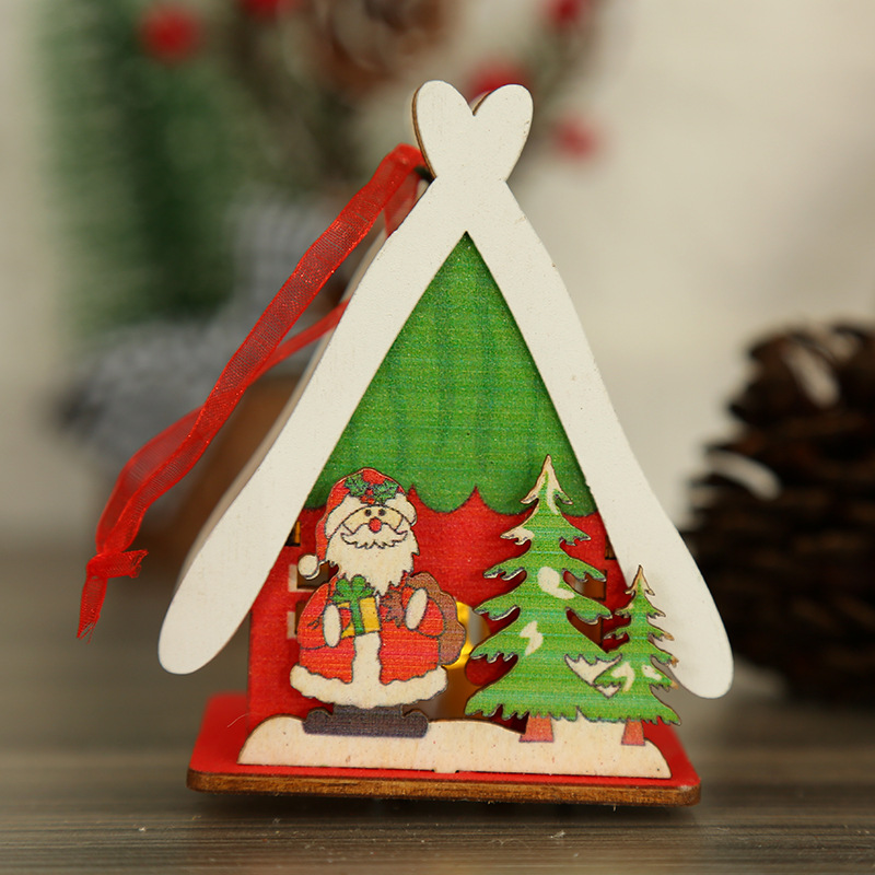 聖誕節裝飾品聖誕木屋房子 玩具彩色小木屋聖誕節發光禮物聖誕木屋