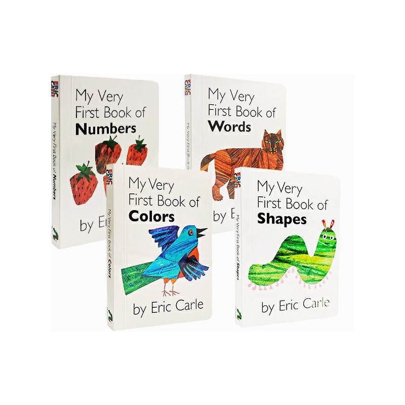 英文原版 My Very First Book of Words/Numbers/Clolrs/Shapes 4冊連連看兒童紙板書禮盒裝 艾瑞卡爾 Eric Carle