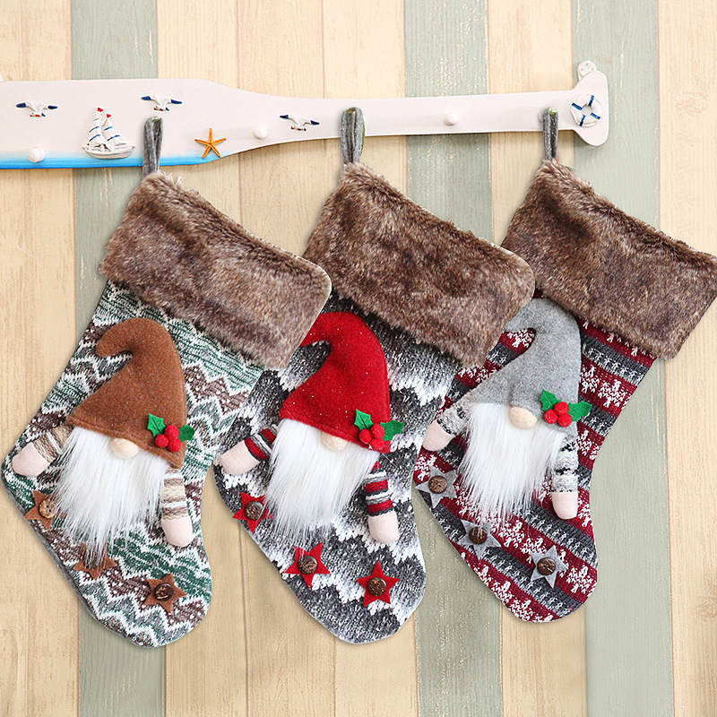 港之戀跨境聖誕襪聖誕老人糖果袋派對裝飾襪聖誕樹掛件禮物袋批發