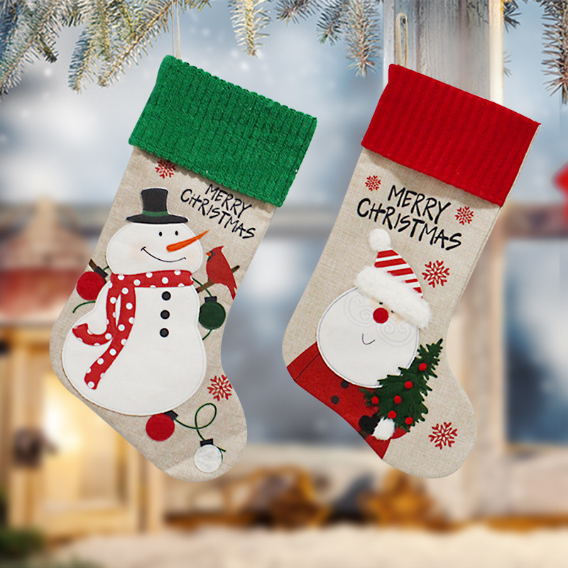 港之戀聖誕糖果襪聖誕樹掛件老人雪人禮品袋聖誕襪子裝飾品