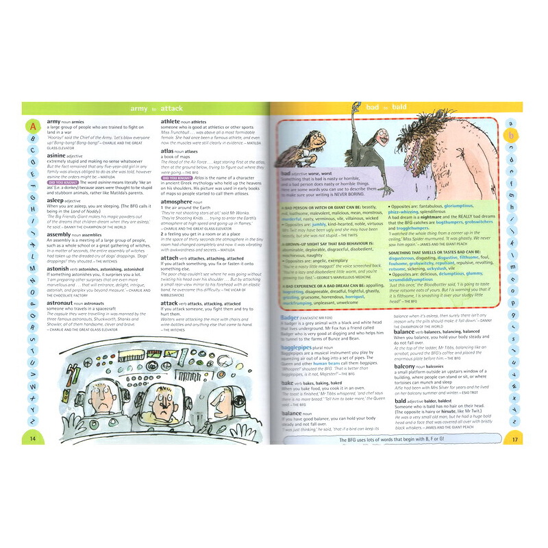羅爾德達爾英文原版 Oxford Roald Dahl Dictionary 精裝牛津兒童圖解詞典 全綵大厚本