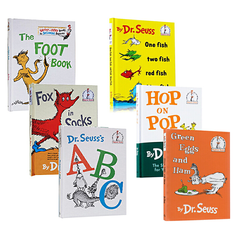 英文原版繪本 Dr Seuss 蘇斯博士 6冊精裝 廖彩杏書單 The Foot Book /Fox in Socks /Dr Seuss ABC 兒童啟蒙圖畫故事書