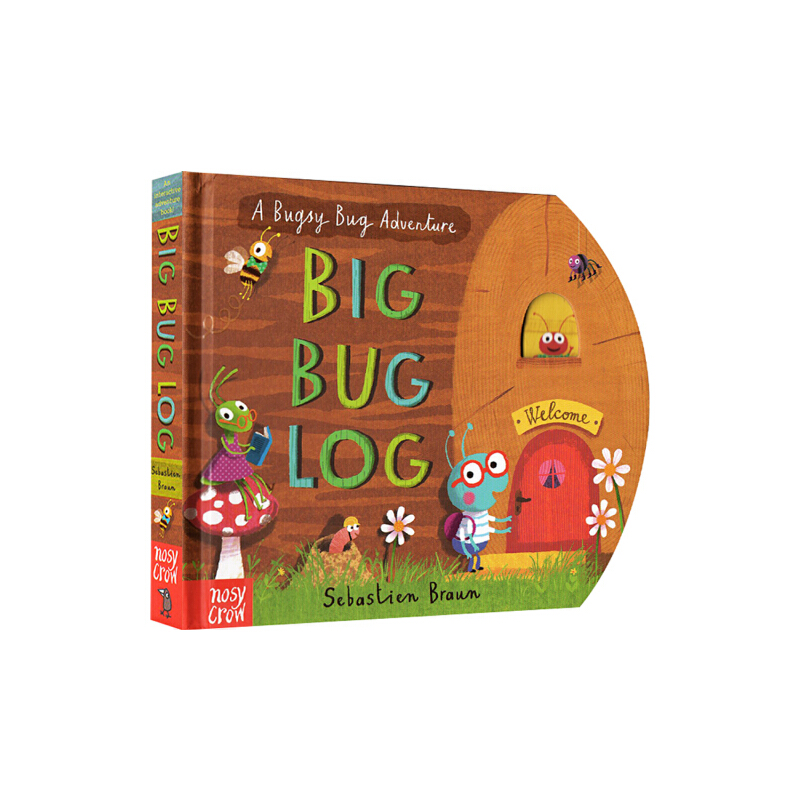 英文原版 The Big Bug Log 異形紙板翻翻書 趣味洞洞書 親子互動 迷宮遊戲 圖畫故事繪本 大嘴鳥出品 Nosy Crow