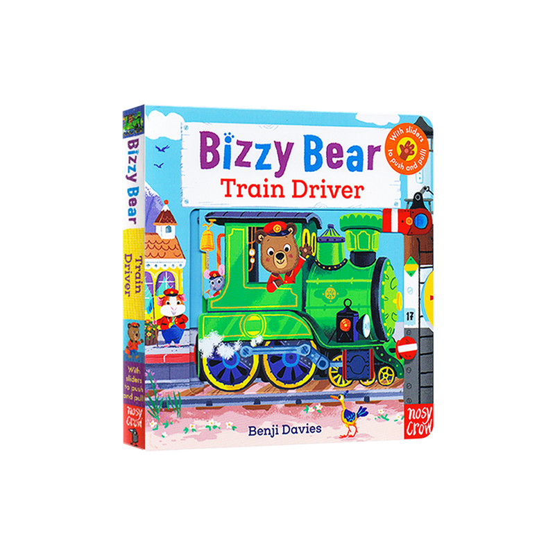 小熊很忙系列英文原版繪本 Bizzy Bear Train Driver 紙板機關操作書 火車司機 兒童啟蒙認知繪本 可搭sing along